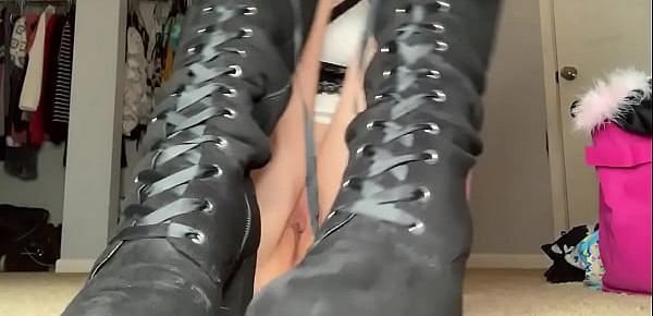 Pregnant Teen Pussy Showoff Spread Age In Boots Domination (Full video on onlyfans.comkandicalico)